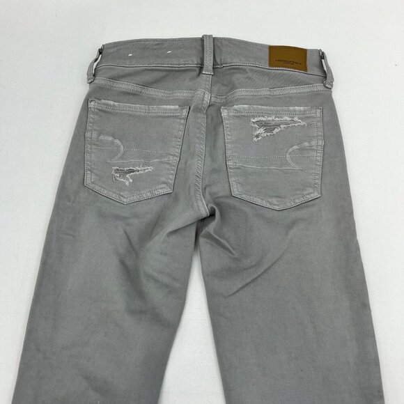 American Eagle Outfitters Women’s Distressed Jeggings Low Rise Gray Size 0 - Picture 6 of 9